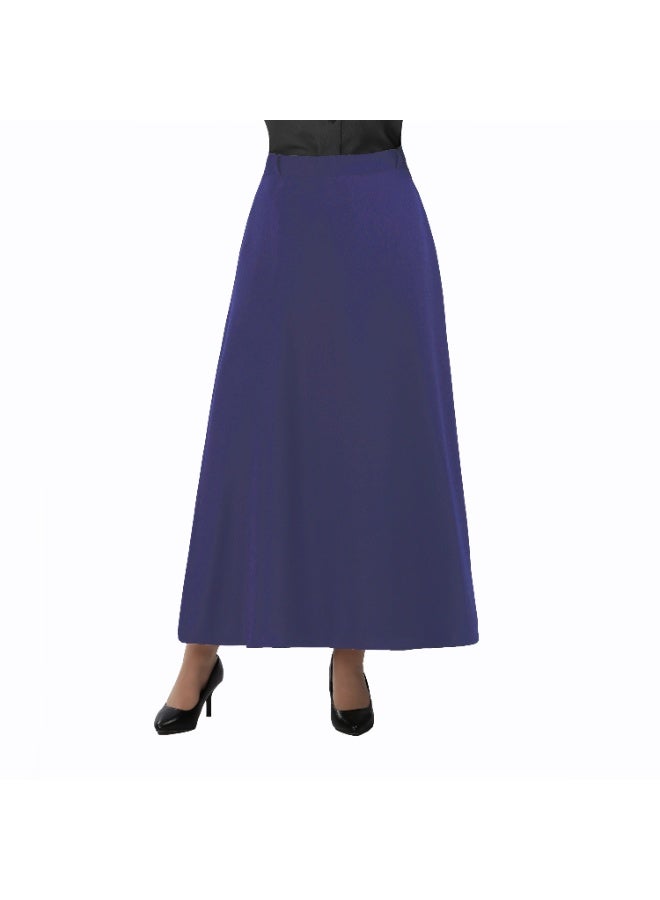 Smoky Egypt Half Circle Crepe Skirt With Lining-Blue - Image 2